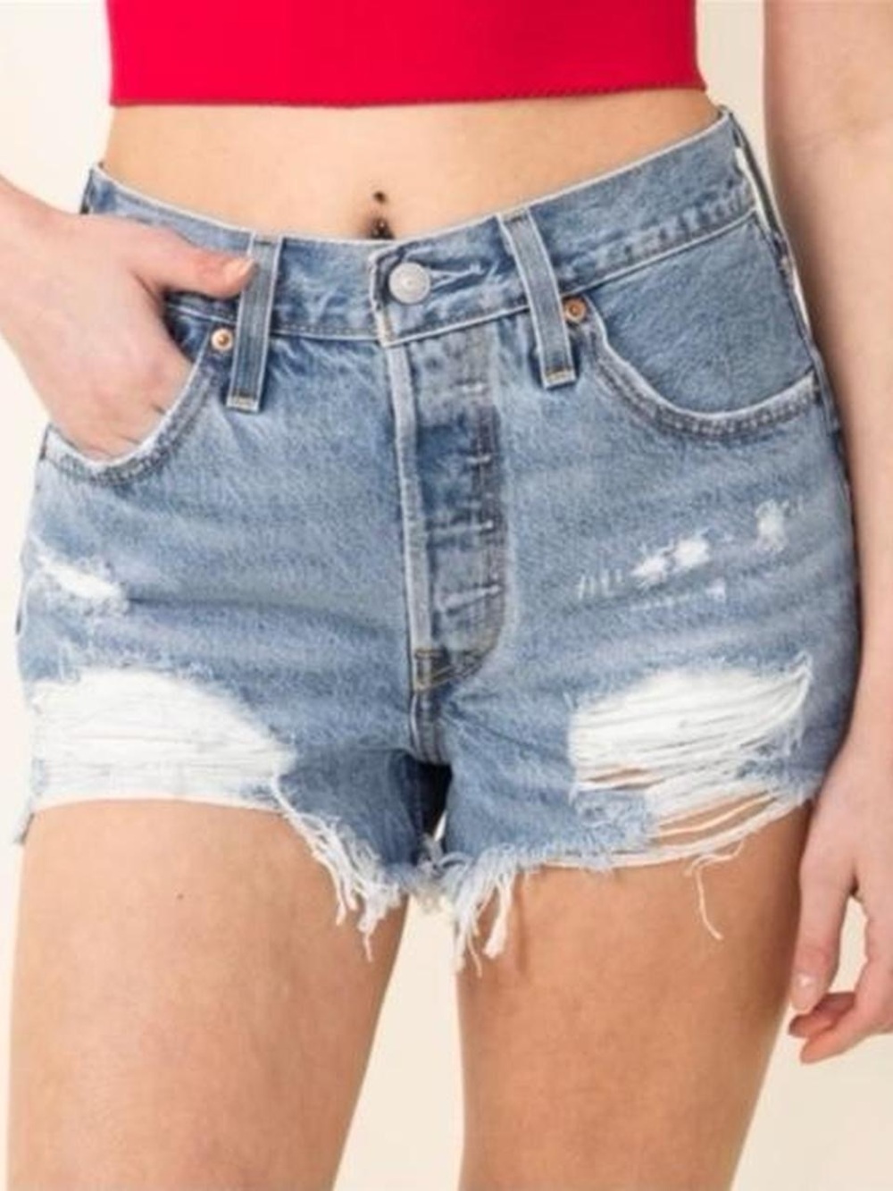 Levi’s 501 High-Rise Distressed Denim Shorts (NWT)